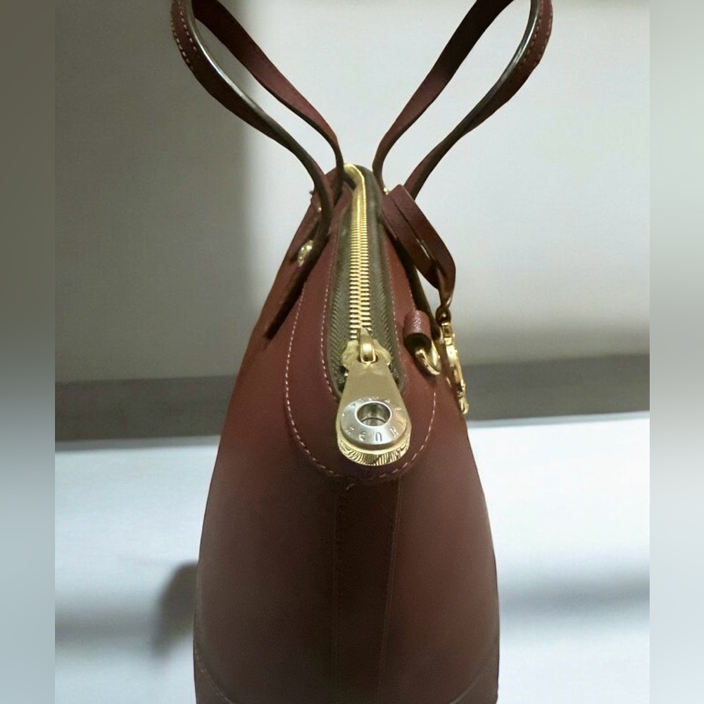 Henri Bendel NWOT Saffiano Leather Satchel & Crossbody - Burgundy + Dust Bag - Picture 6 of 17